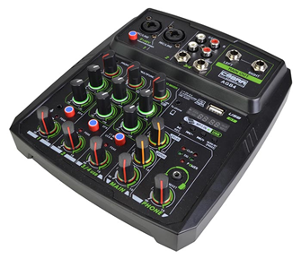 4 Channel Mixer with Bluetooth, USB  